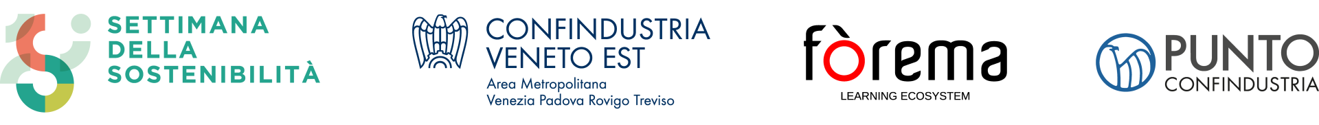 loghi Confindustria Veneto Est, Settimana della sostenibilità , Fòrema e Punto Confindustria